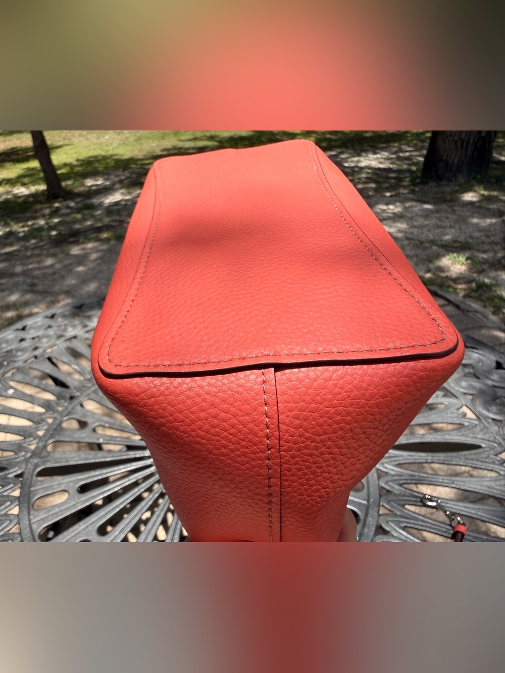 COACH Small Town Bucket Bag Leather Coral Pink 1011 - Picture 6 of 13